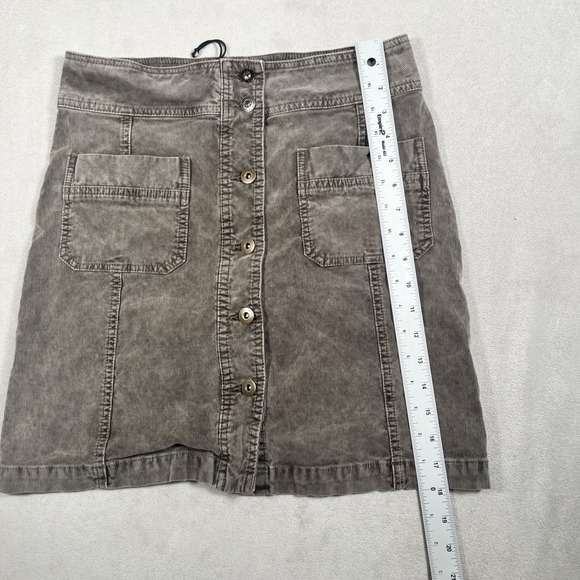 Prana Organic Cotton Corduroy Skirt Women 6 Button Up Front-EUC - Picture 7 of 7